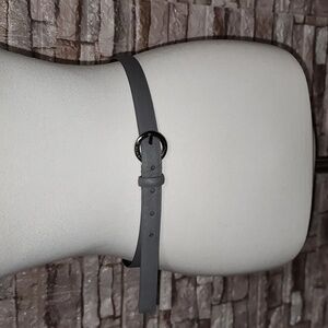 Michael Michael Kors Gray Women’s Slim Belt with Silver Ring Buckle